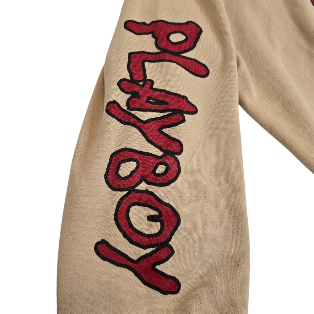 Playboy by PacSun Logo Sweatshirt, Tan Long Sleeve, Size XL, Pre-owned-Excellent - Picture 6 of 12